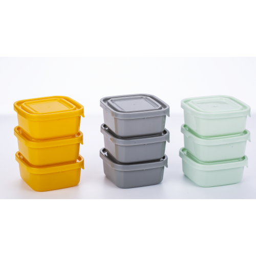 3PK square food container plastic lunch box 3pcs